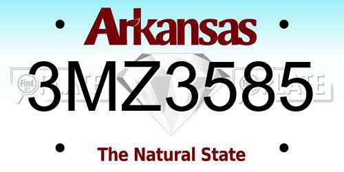 3MZ3585 Arkansas License Plate