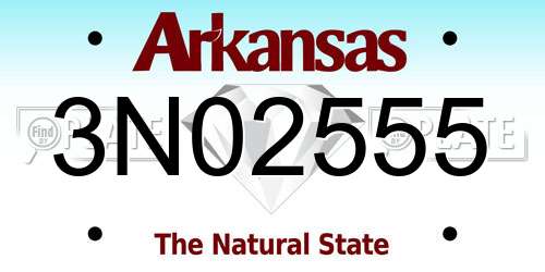 3N02555 Arkansas License Plate