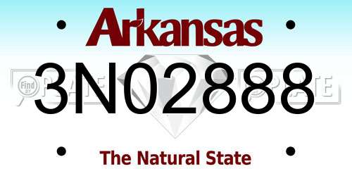 3N02888 Arkansas License Plate