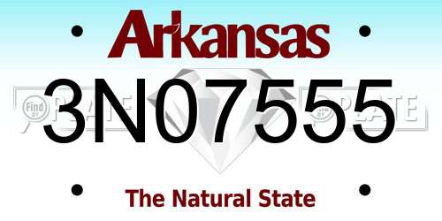 3N07555 Arkansas License Plate
