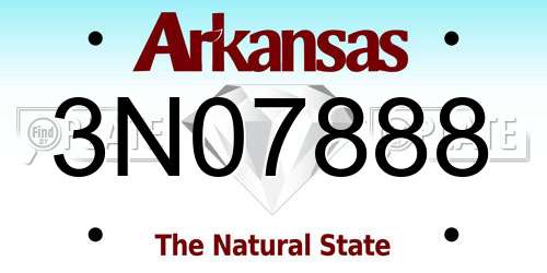 3N07888 Arkansas License Plate