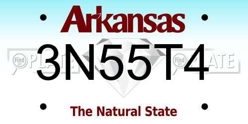 3N55T4 Arkansas License Plate