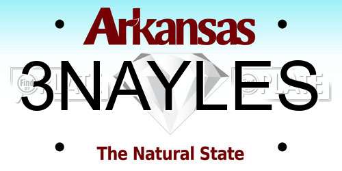 3NAYLES Arkansas License Plate