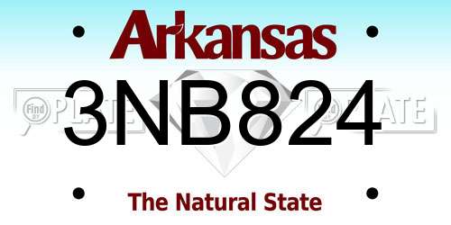 3NB824 Arkansas License Plate