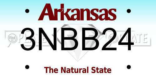 3NBB24 Arkansas License Plate