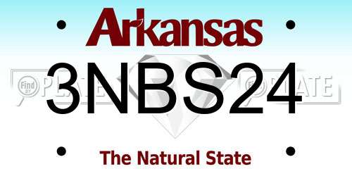 3NBS24 Arkansas License Plate