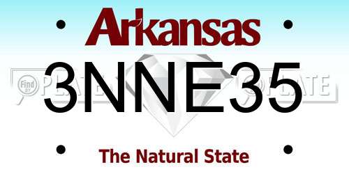 3NNE35 Arkansas License Plate