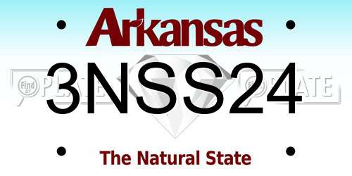 3NSS24 Arkansas License Plate