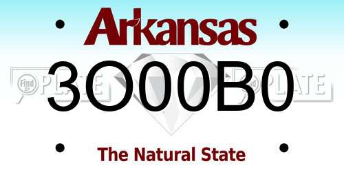 3O00B0 Arkansas License Plate