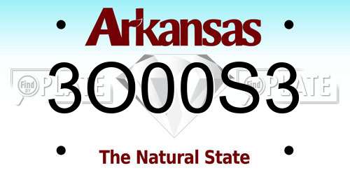 3O00S3 Arkansas License Plate