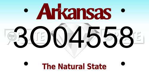3O04558 Arkansas License Plate