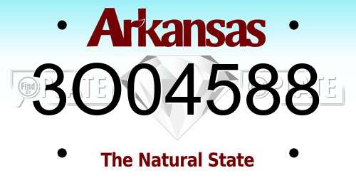 3O04588 Arkansas License Plate