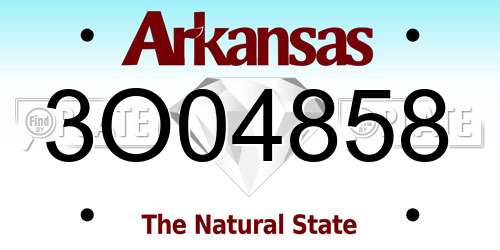 3O04858 Arkansas License Plate