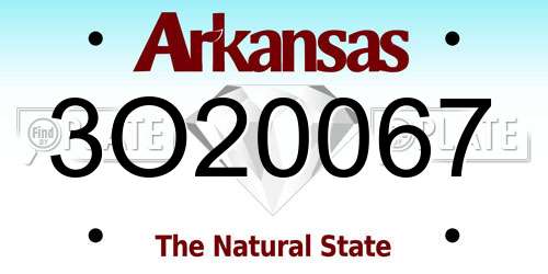 3O20067 Arkansas License Plate