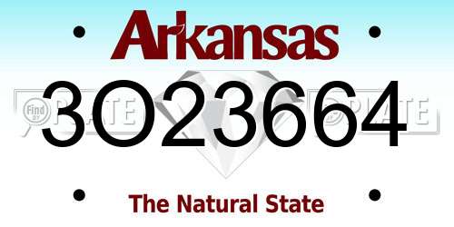 3O23664 Arkansas License Plate