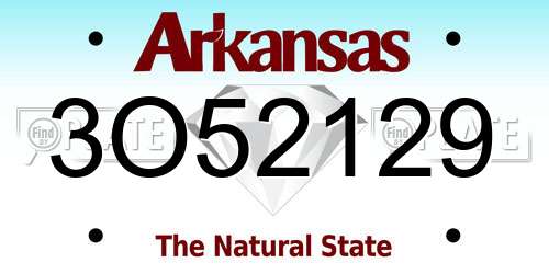 3O52129 Arkansas License Plate
