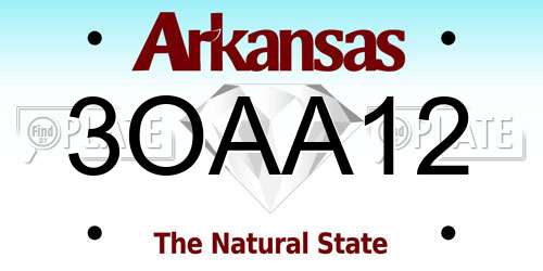3OAA12 Arkansas License Plate