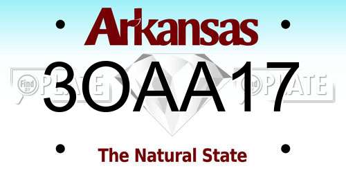 3OAA17 Arkansas License Plate