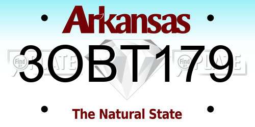3OBT179 Arkansas License Plate