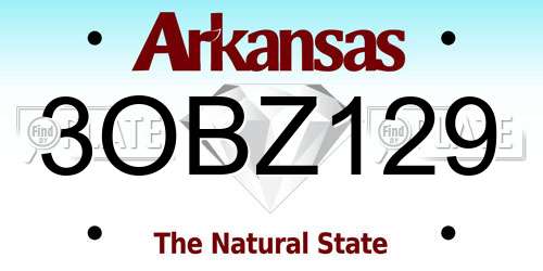 3OBZ129 Arkansas License Plate
