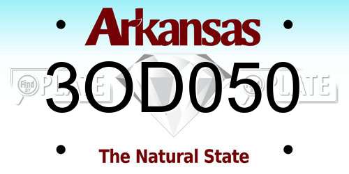 3OD050 Arkansas License Plate