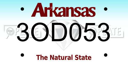3OD053 Arkansas License Plate
