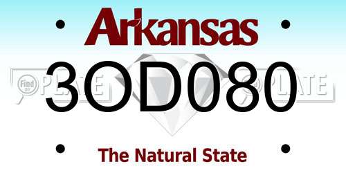 3OD080 Arkansas License Plate