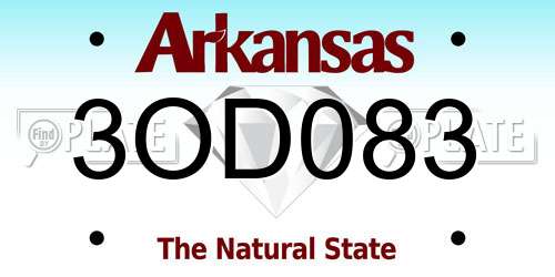 3OD083 Arkansas License Plate