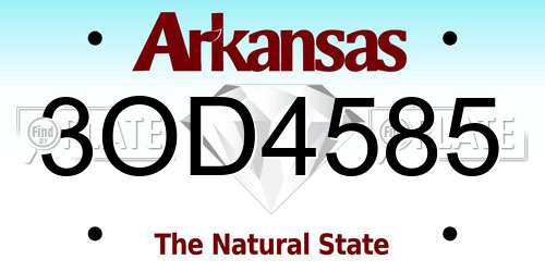 3OD4585 Arkansas License Plate