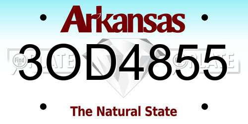 3OD4855 Arkansas License Plate