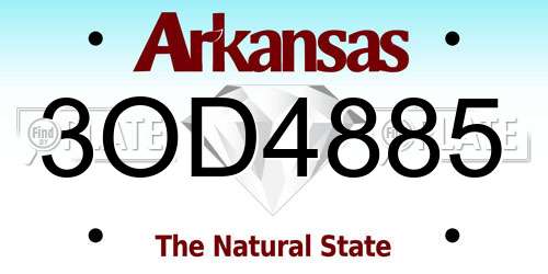 3OD4885 Arkansas License Plate