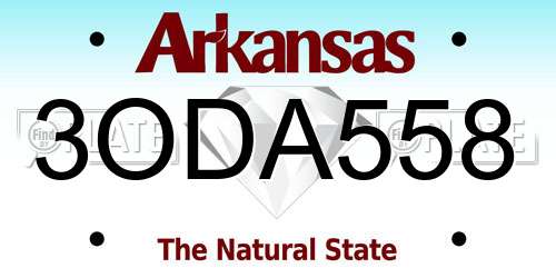 3ODA558 Arkansas License Plate