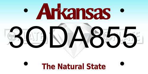 3ODA855 Arkansas License Plate