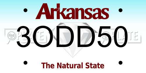 3ODD50 Arkansas License Plate
