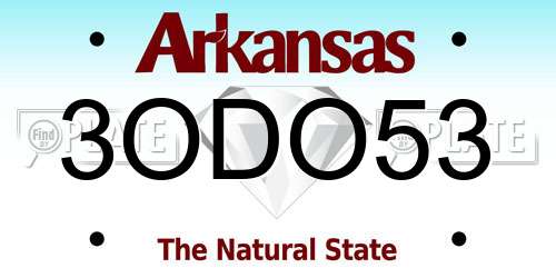 3ODO53 Arkansas License Plate