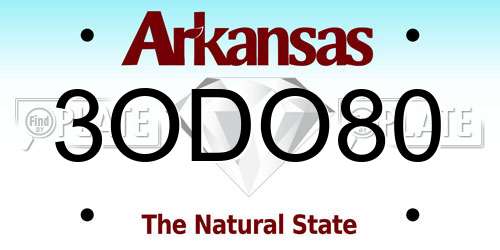 3ODO80 Arkansas License Plate