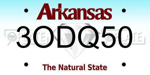 3ODQ50 Arkansas License Plate