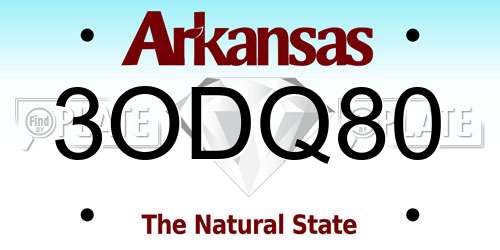 3ODQ80 Arkansas License Plate