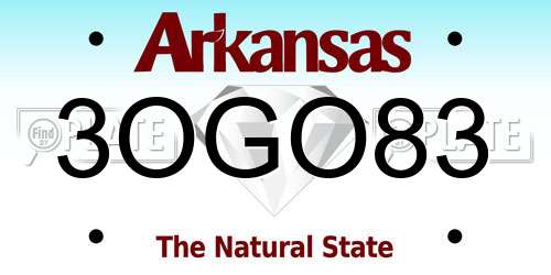 3OGO83 Arkansas License Plate