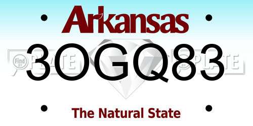 3OGQ83 Arkansas License Plate