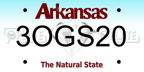 3OGS20 Arkansas License Plate