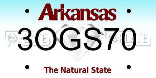 3OGS70 Arkansas License Plate