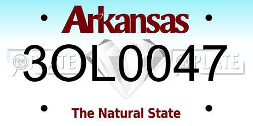 3OL0047 Arkansas License Plate