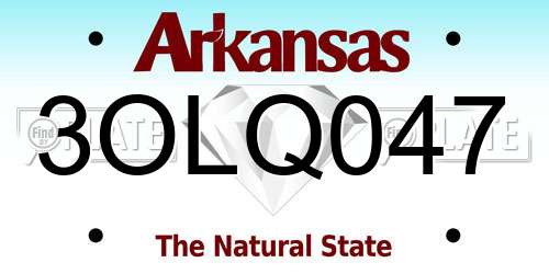 3OLQ047 Arkansas License Plate