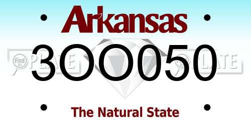 3OO050 Arkansas License Plate