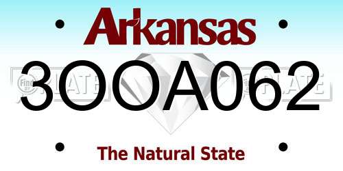 3OOA062 Arkansas License Plate