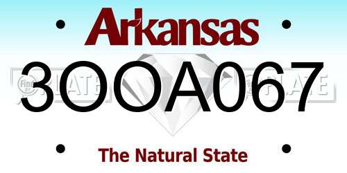 3OOA067 Arkansas License Plate