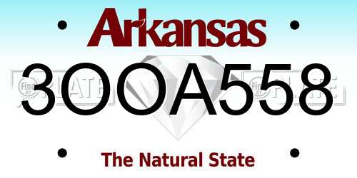 3OOA558 Arkansas License Plate