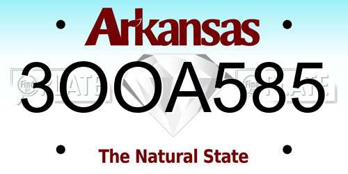 3OOA585 Arkansas License Plate
