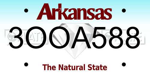 3OOA588 Arkansas License Plate